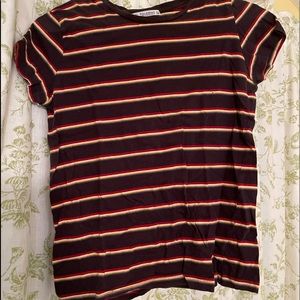 navy, red and yellow tee